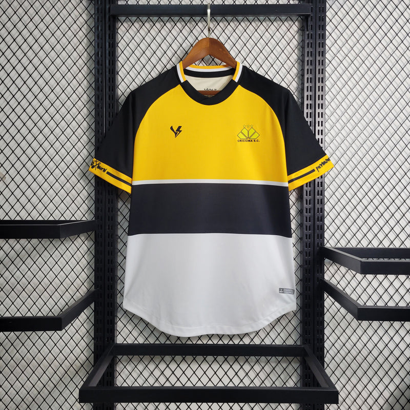 CAMISA DO CRISCIUMA 23/24 PRETO, AMARELO E BRANCO