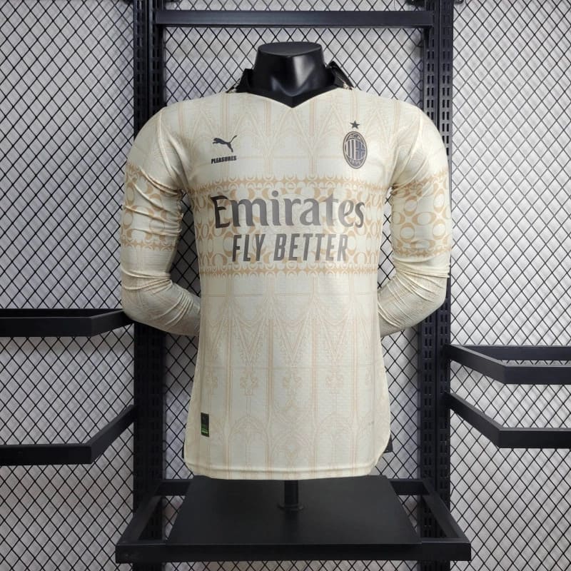 CAMISA MANGA LONGA DO MILAN 24/25 BEGE