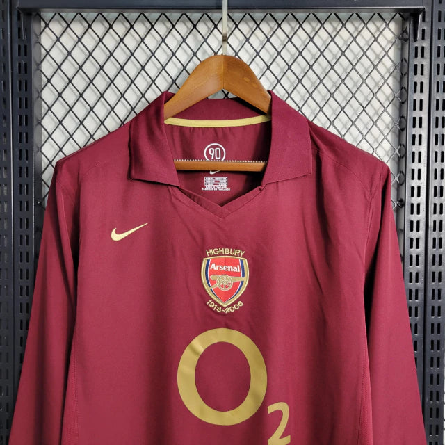 Camisa Arsenal Home (1) 2005/06 Nike Retrô Manga Longa Masculina