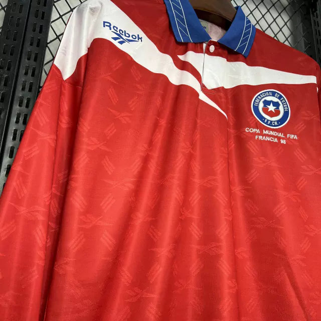 Camisa Chile Home (1) 1998 Reebok Retrô Manga Longa Masculina