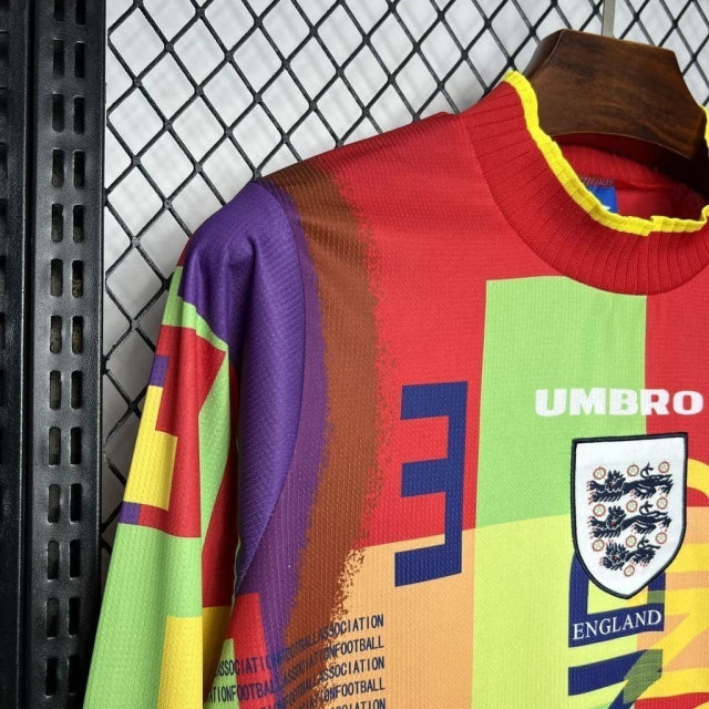 Camisa Inglaterra Goleiro 1996 Umbro Retrô Manga Longa Masculina