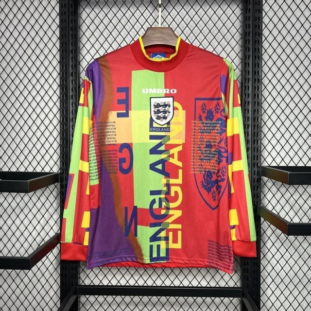 Camisa Inglaterra Goleiro 1996 Umbro Retrô Manga Longa Masculina