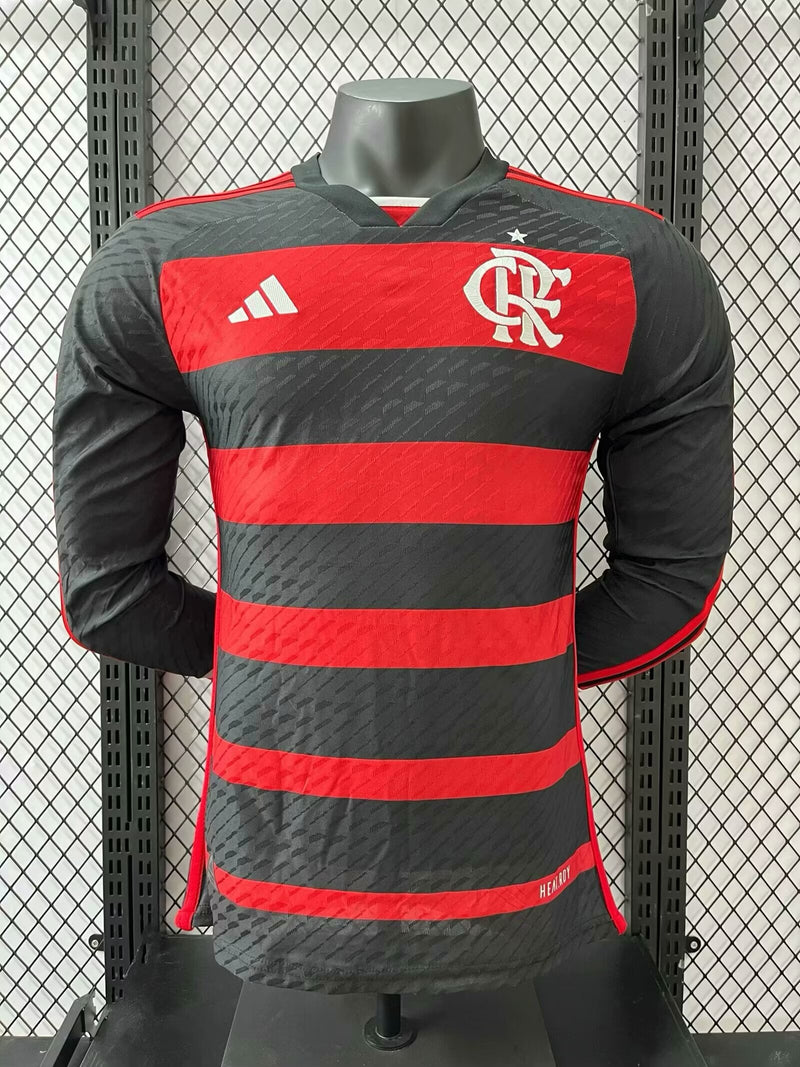 CAMISA MANGA LONGA DO FLAMENGO 24/25 VERMELHO E PRETO
