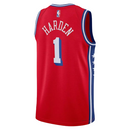Regata Philadelphia 76ers - James Harden - 2022/23 Swingman Jersey - Vermelho - EOASPORTS 