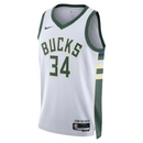 Regata Milwaukee Bucks - Giannis Antetokounmpo - 2022/23 Swingman Jersey - Branca - EOASPORTS 