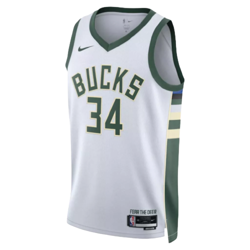 Regata Milwaukee Bucks - Giannis Antetokounmpo - 2022/23 Swingman Jersey - Branca - EOASPORTS 