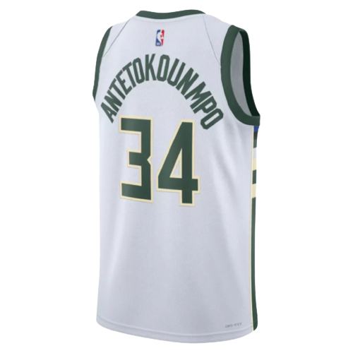 Regata Milwaukee Bucks - Giannis Antetokounmpo - 2022/23 Swingman Jersey - Branca - EOASPORTS 