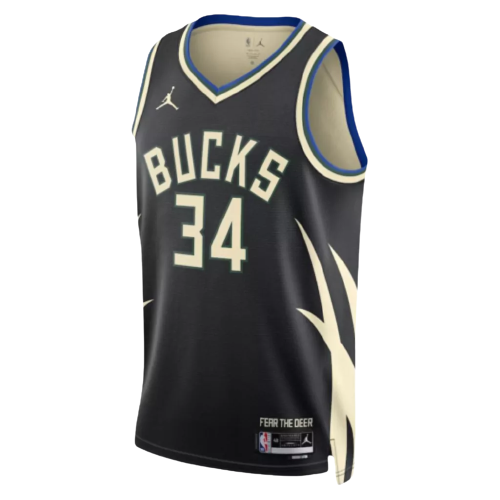 Regata Milwaukee Bucks - Giannis Antetokounmpo - 2022/23 Swingman Jersey - Preta - EOASPORTS 