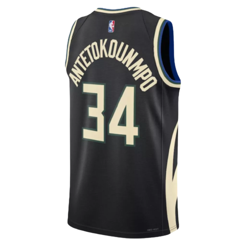Regata Milwaukee Bucks - Giannis Antetokounmpo - 2022/23 Swingman Jersey - Preta - EOASPORTS 