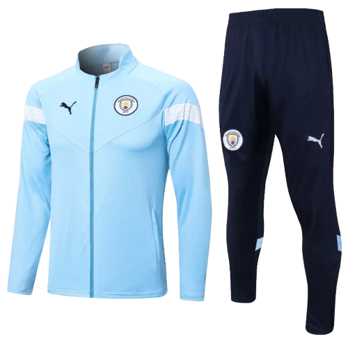 Agasalho de Viagem Manchester City - Masculino - Azul Claro - EOASPORTS 