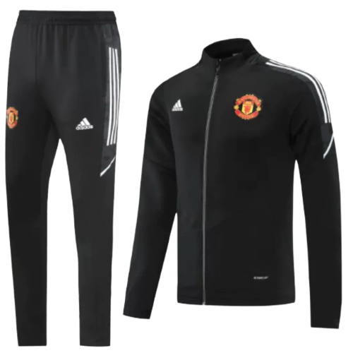 Agasalho de Viagem Manchester United - Masculino - Preto e Branco - EOASPORTS 