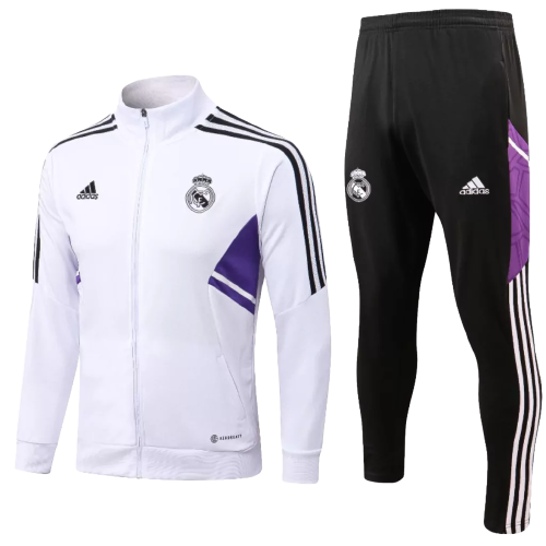 Agasalho de Viagem Real Madrid - Masculino - Branco e Lilás - EOASPORTS 