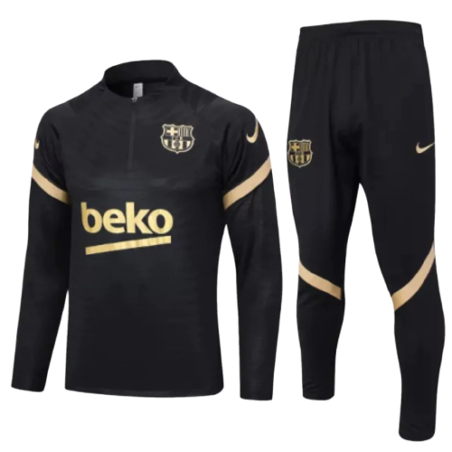Conjunto de Treino Barcelona - Masculino - Preto - EOASPORTS 